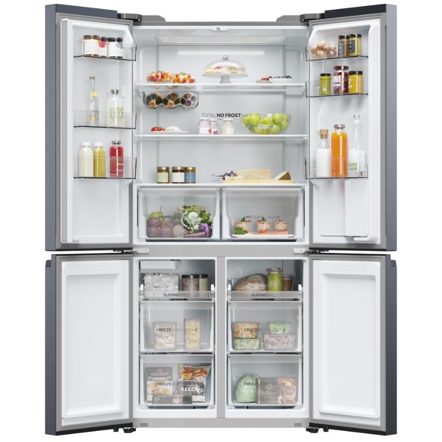 Haier HCR5919EHMB American Fridge Freezer, Black, E Rated,  Plumbed