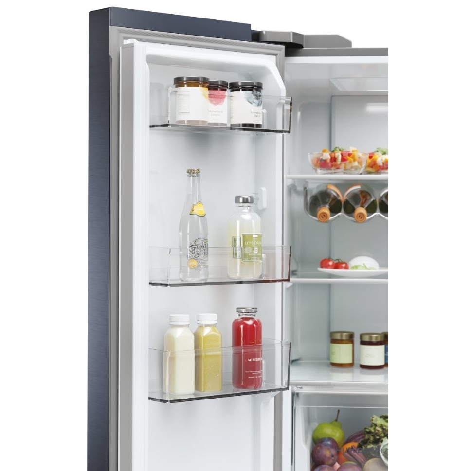 Haier HCR5919EHMB American Fridge Freezer, Black, E Rated,  Plumbed