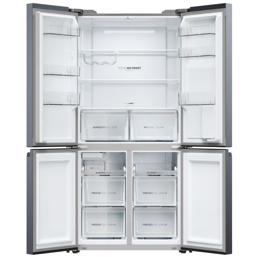 Haier HCR5919EHMB American Fridge Freezer, Black, E Rated,  Plumbed