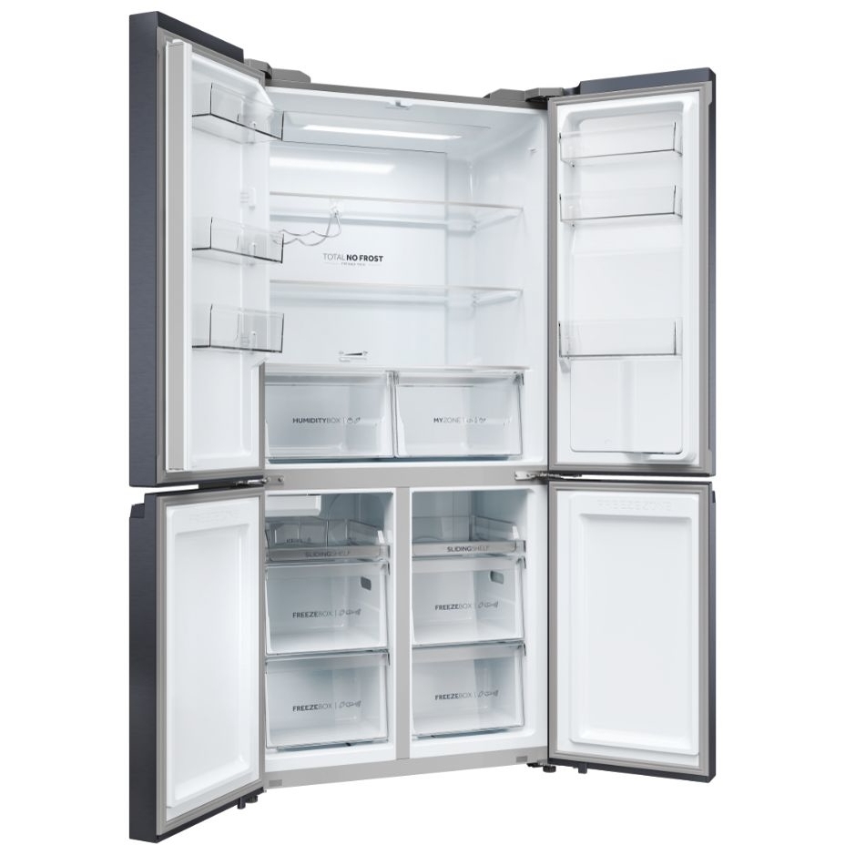 Haier HCR5919EHMB American Fridge Freezer, Black, E Rated,  Plumbed