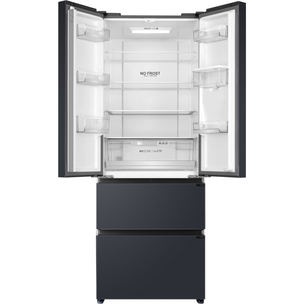 Haier HFR5719EWPB FD 70 Series 5 American Fridge Freezer,  Non-Plumbed, Black, E Rated
