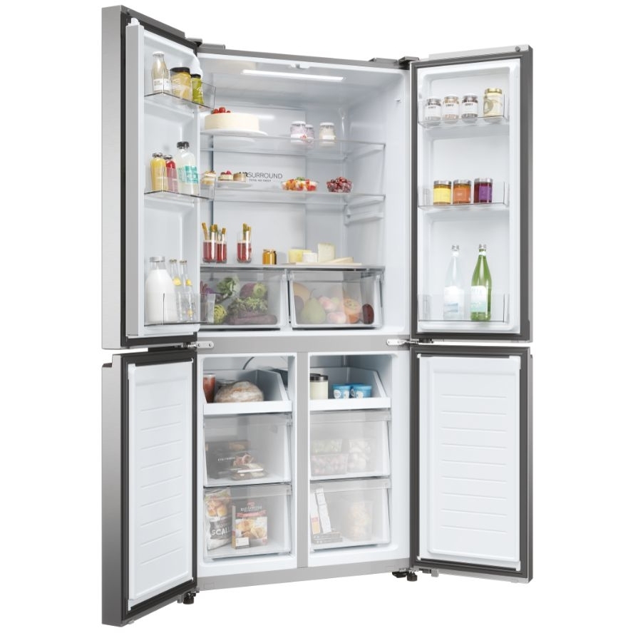 Haier HCR3818ENMM American Fridge Freezer,  Non-Plumbed, Stainless Steel, E Rated