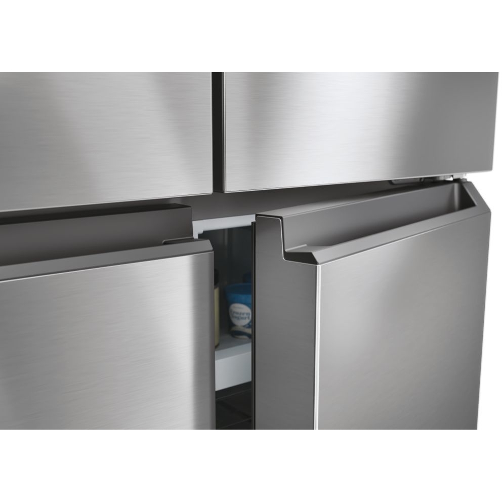Haier HCR3818ENMM American Fridge Freezer,  Non-Plumbed, Stainless Steel, E Rated