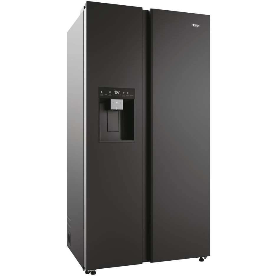 Haier HSW79F18DIPT American Fridge Freezer,  Plumbed, Black, D Rated