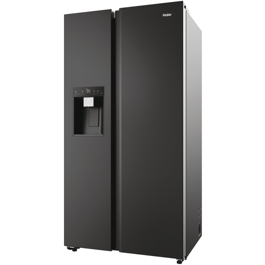 Haier HSW79F18DIPT American Fridge Freezer,  Plumbed, Black, D Rated