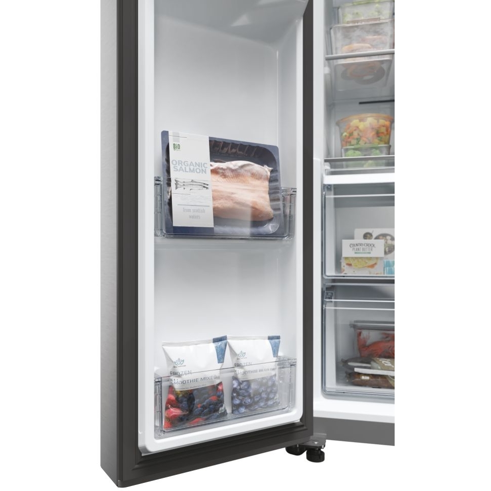 Haier HSW59F18DIMM American Fridge Freezer,  Plumbed, Stainless Steel, D Rated