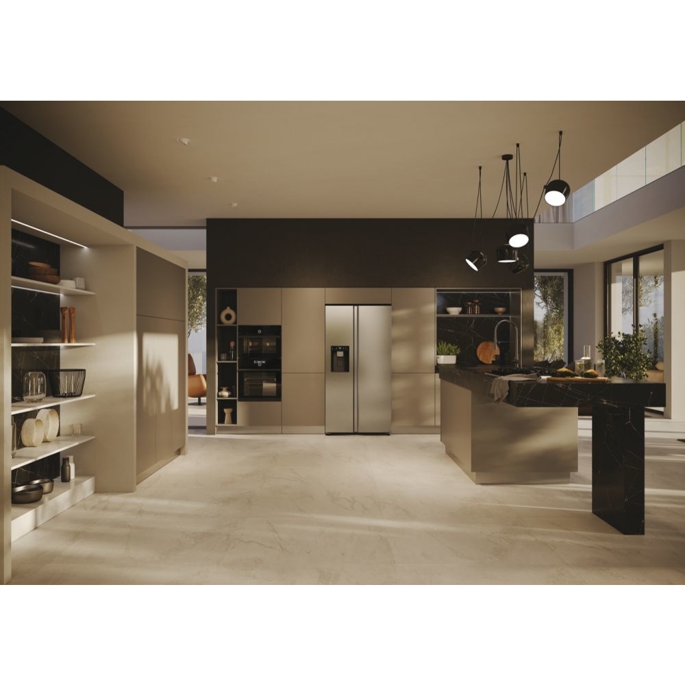 Haier HSW59F18DIMM American Fridge Freezer,  Plumbed, Stainless Steel, D Rated