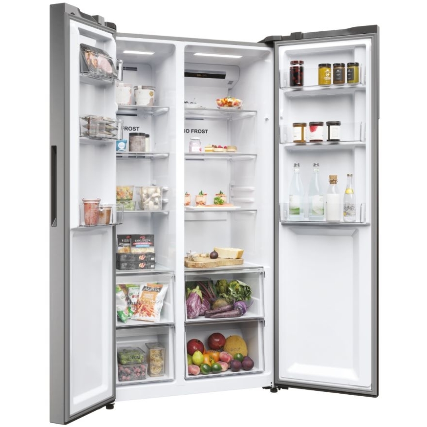 Haier HSR5918DNMP American Fridge Freezer,  Non-Plumbed, Stainless Steel, D Rated