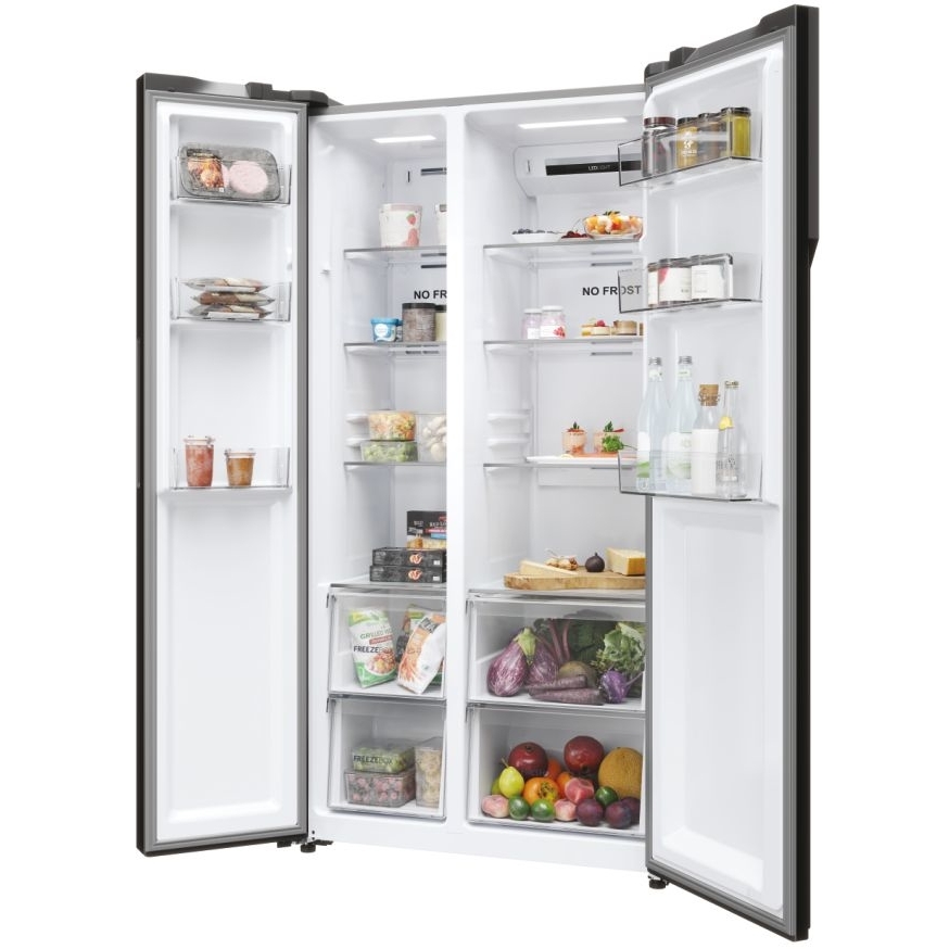 Haier HSR5918DNMP American Fridge Freezer,  Non-Plumbed, Stainless Steel, D Rated
