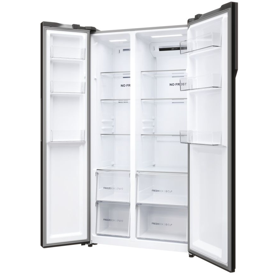 Haier HSR5918DNMP American Fridge Freezer,  Non-Plumbed, Stainless Steel, D Rated