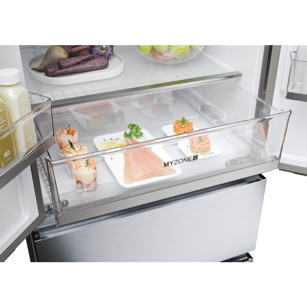 Haier HFR5719ENMG FD 70 Series 5 American Fridge Freezer, Stainless Steel, E Rated,  Non-Plumbed