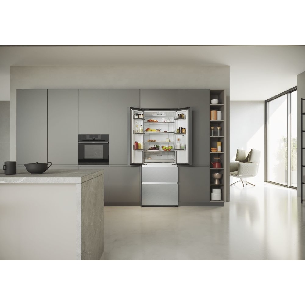 Haier HFR5719ENMG FD 70 Series 5 American Fridge Freezer, Stainless Steel, E Rated,  Non-Plumbed