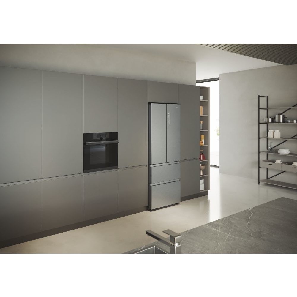 Haier HFR5719ENMG FD 70 Series 5 American Fridge Freezer, Stainless Steel, E Rated,  Non-Plumbed