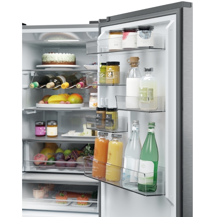 Haier HTW5618DWMG Total No Frost Fridge Freezer, 60/40, Stainless Steel, D Rated