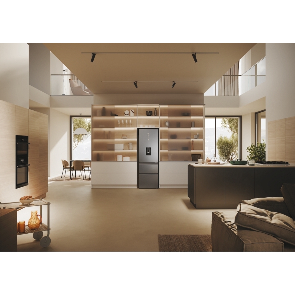 Haier HTW5618DWMG Total No Frost Fridge Freezer, 60/40, Stainless Steel, D Rated
