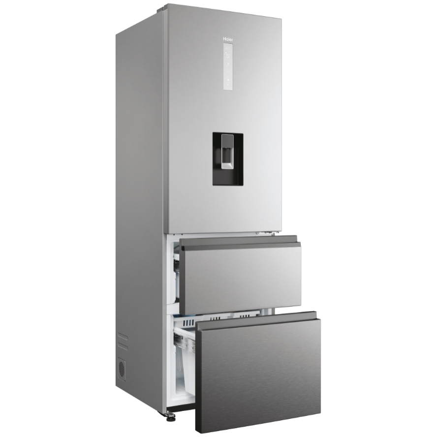 Haier HTW5618DWMG Total No Frost Fridge Freezer, 60/40, Stainless Steel, D Rated