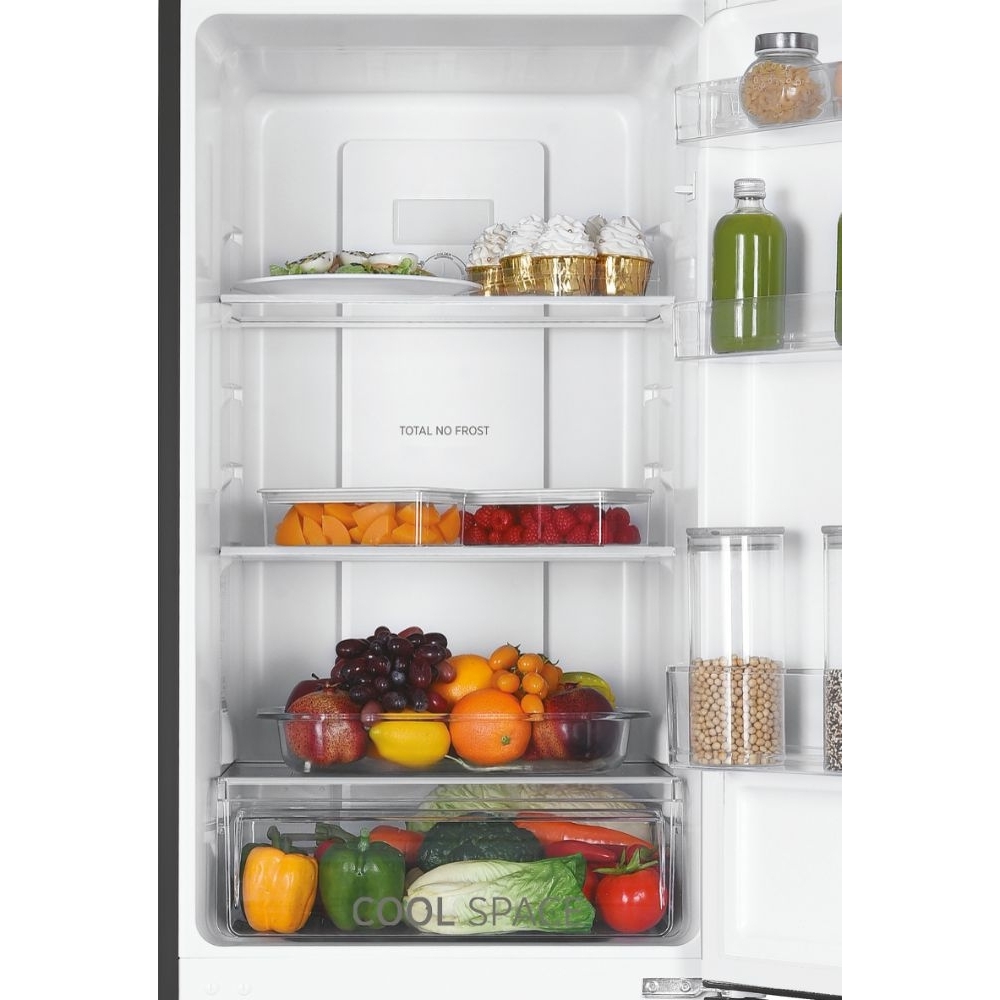 Hoover HOCH1T518EBK Total No Frost Fridge Freezer, 50/50, Black, E Rated