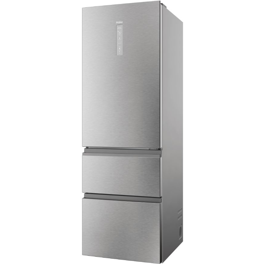 Haier HTW5618ENMG 3D 60 Series 5 Total No Frost Fridge Freezer, 60/40, Silver, E Rated