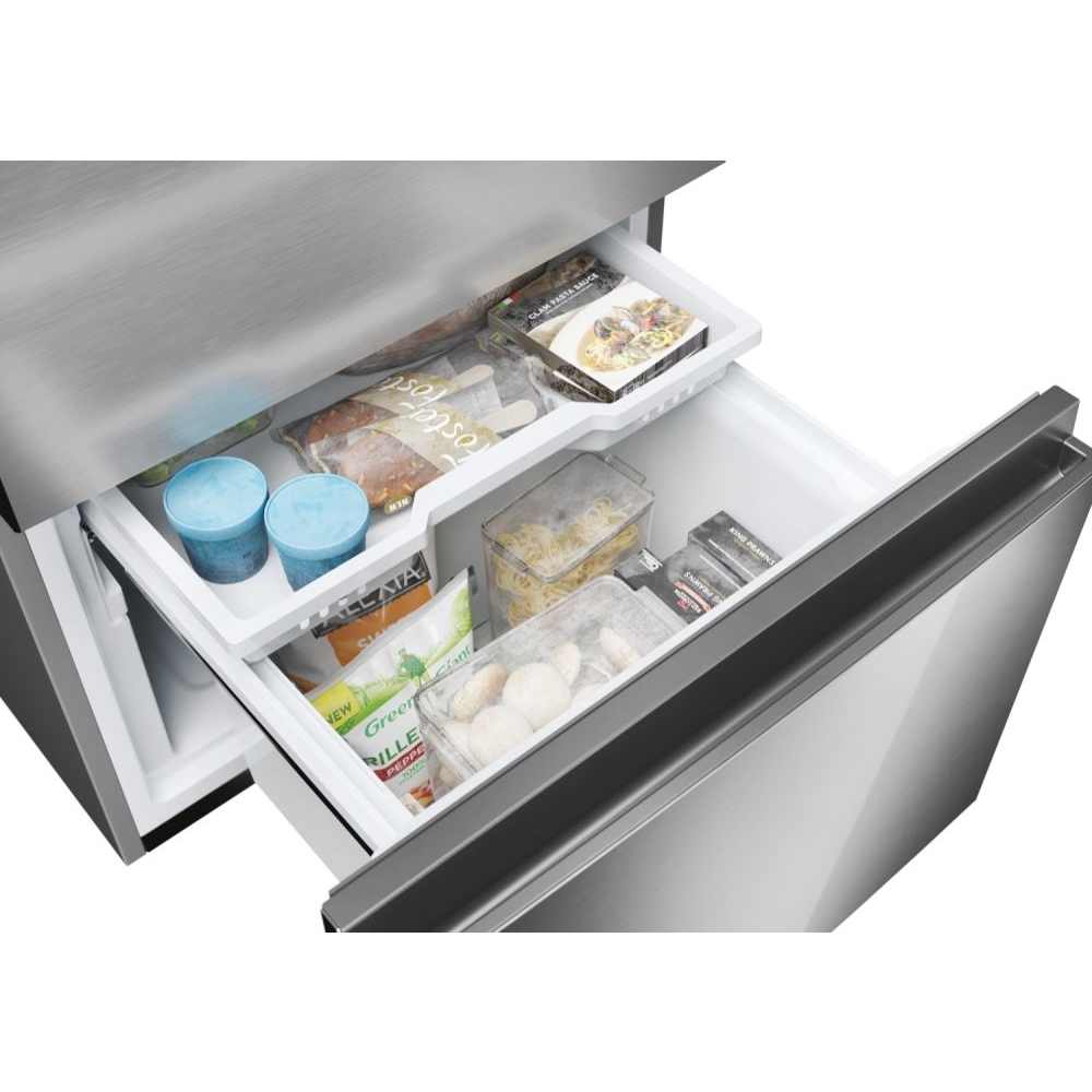 Haier HTW5618ENMG 3D 60 Series 5 Total No Frost Fridge Freezer, 60/40, Silver, E Rated