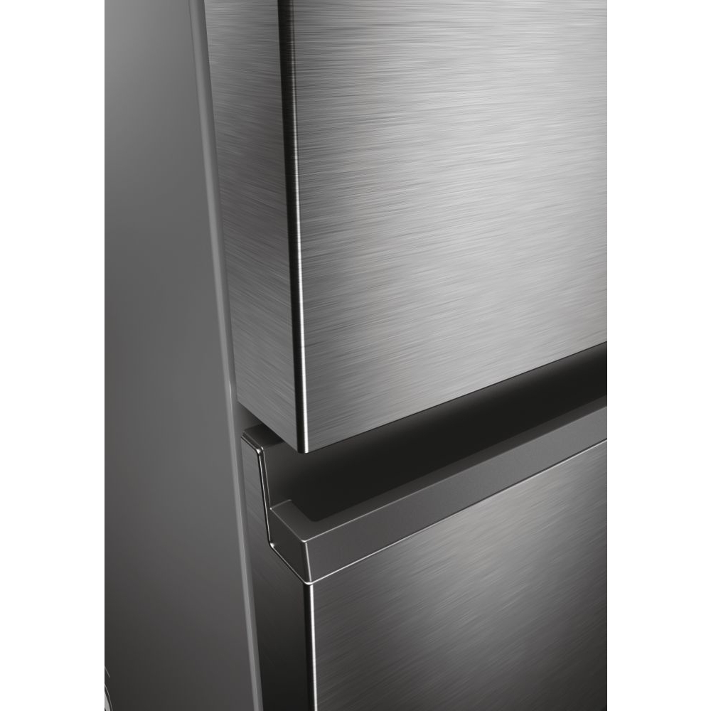 Haier HTW5618ENMG 3D 60 Series 5 Total No Frost Fridge Freezer, 60/40, Silver, E Rated