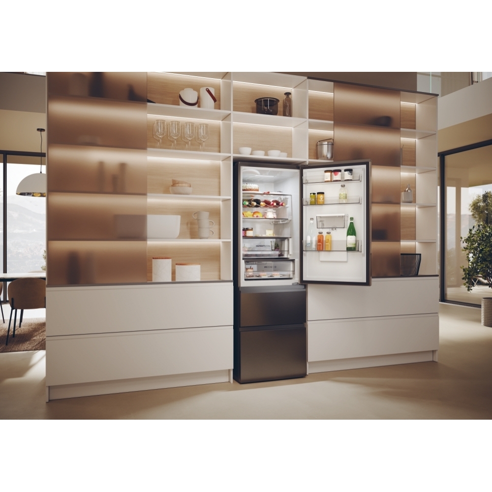 Haier HTW5618EWMP Total No Frost Fridge Freezer, 60/40, Grey, E Rated