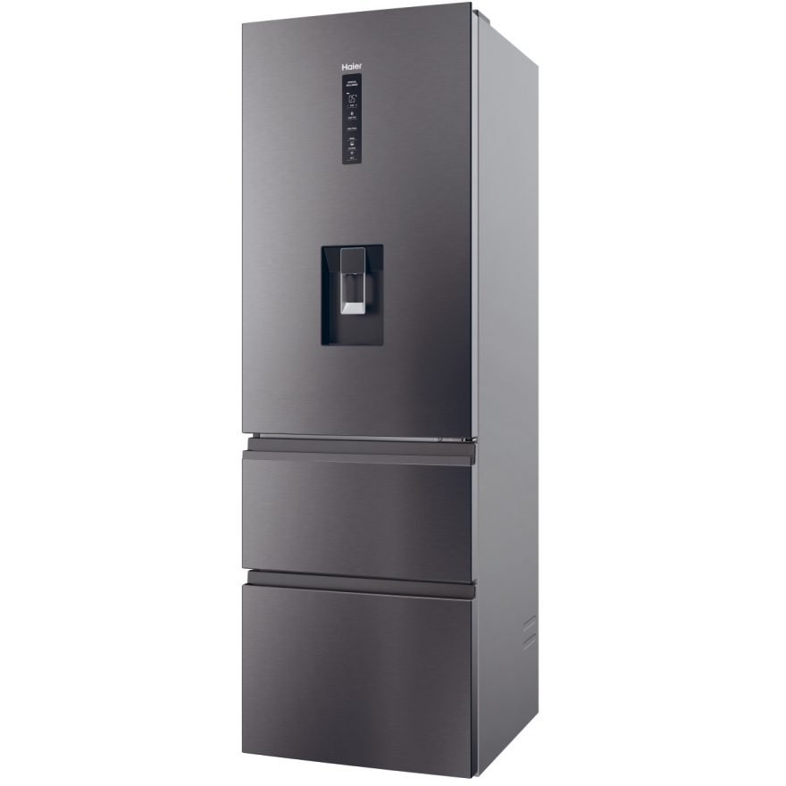 Haier HTW5618EWMP Total No Frost Fridge Freezer, 60/40, Grey, E Rated