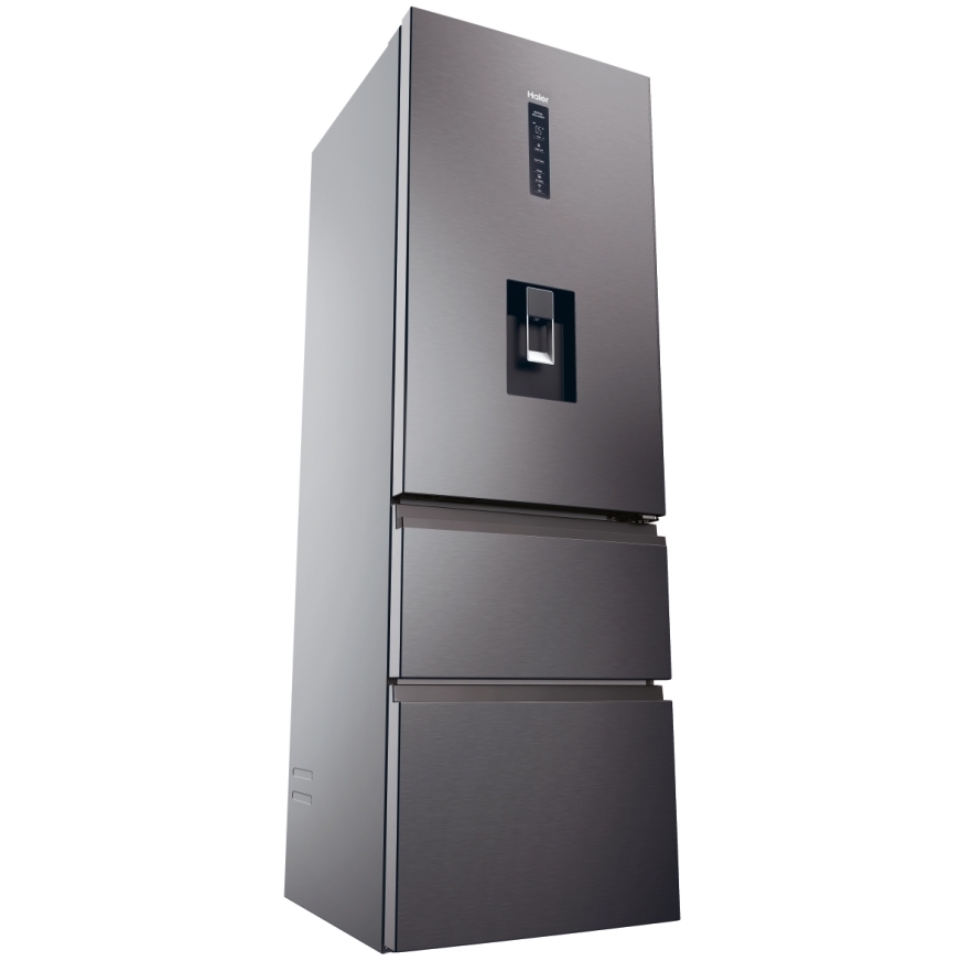 Haier HTW5618EWMP Total No Frost Fridge Freezer, 60/40, Grey, E Rated