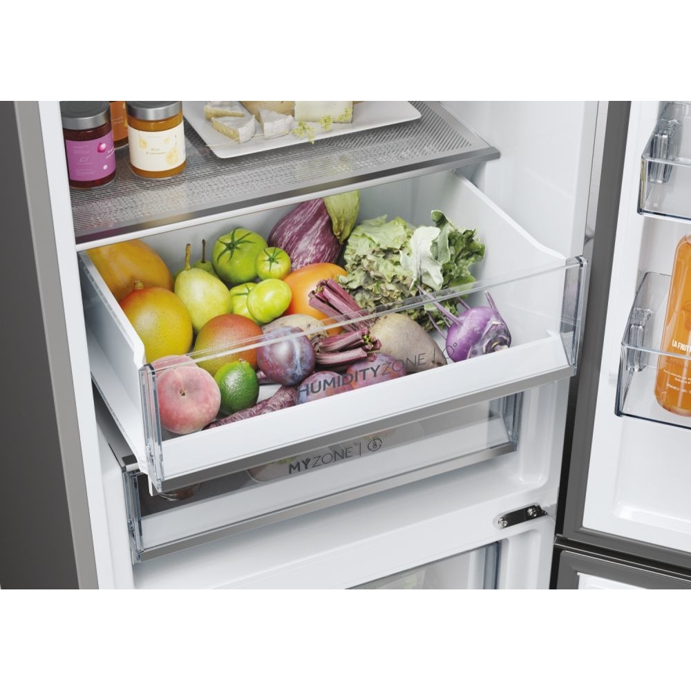 Haier HDPW5620ANPD No Frost Fridge Freezer, 70/30, Grey, A Rated