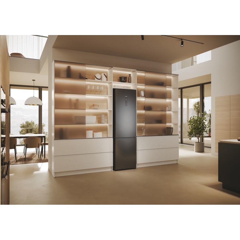 Haier HDPW5620ANPD No Frost Fridge Freezer, 70/30, Grey, A Rated