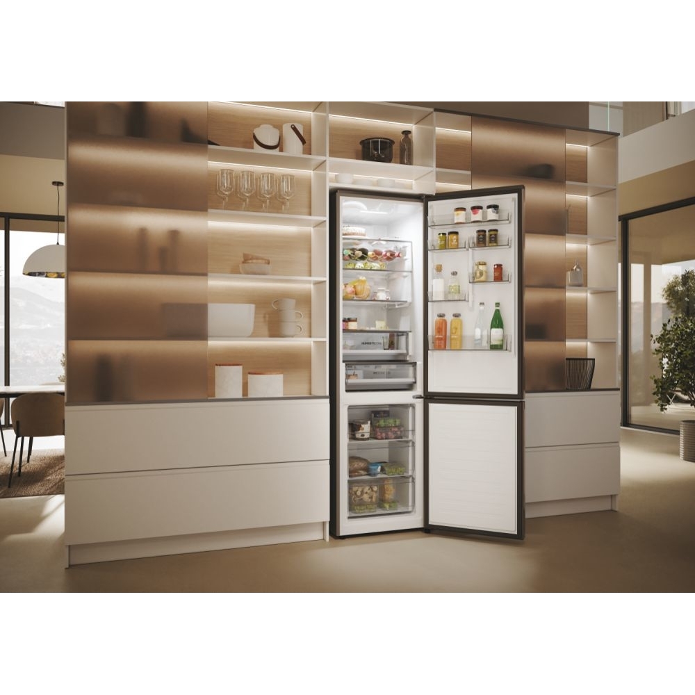 Haier HDPW5620ANPD No Frost Fridge Freezer, 70/30, Grey, A Rated
