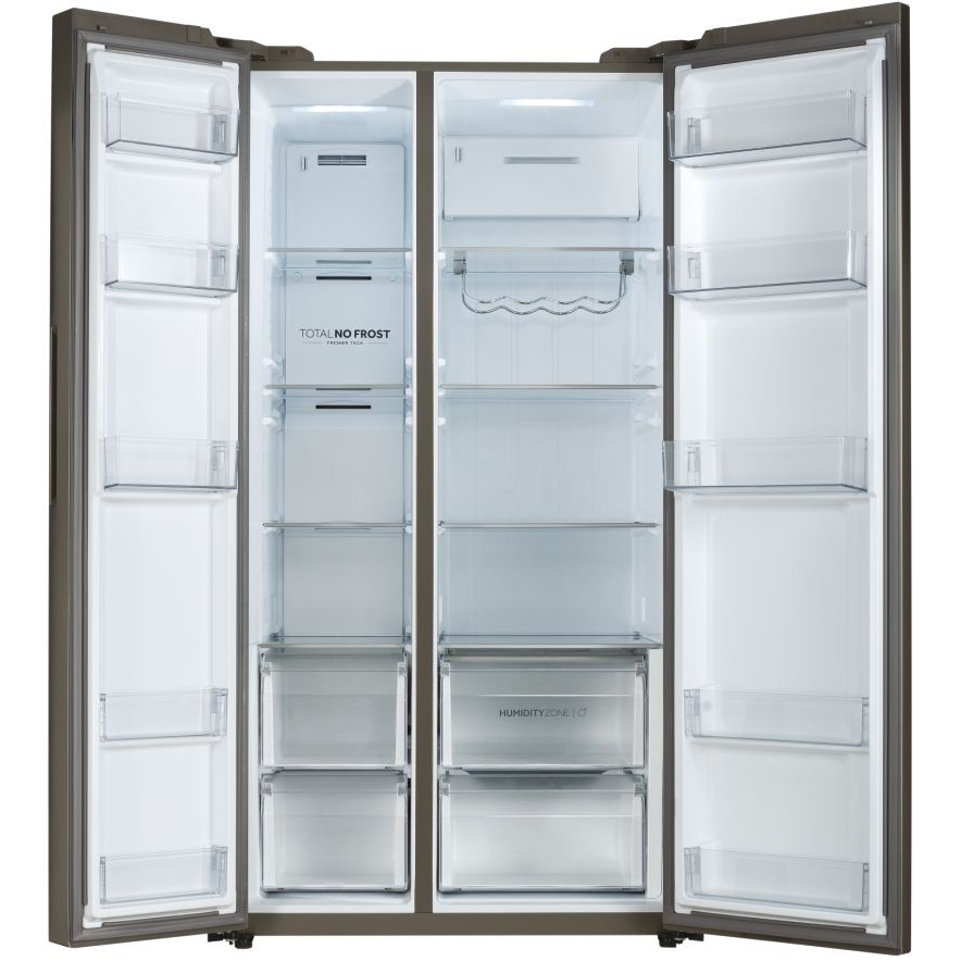 Haier HSW59F18DNMM American Fridge Freezer, Stainless Steel, D Rated,  Non-Plumbed