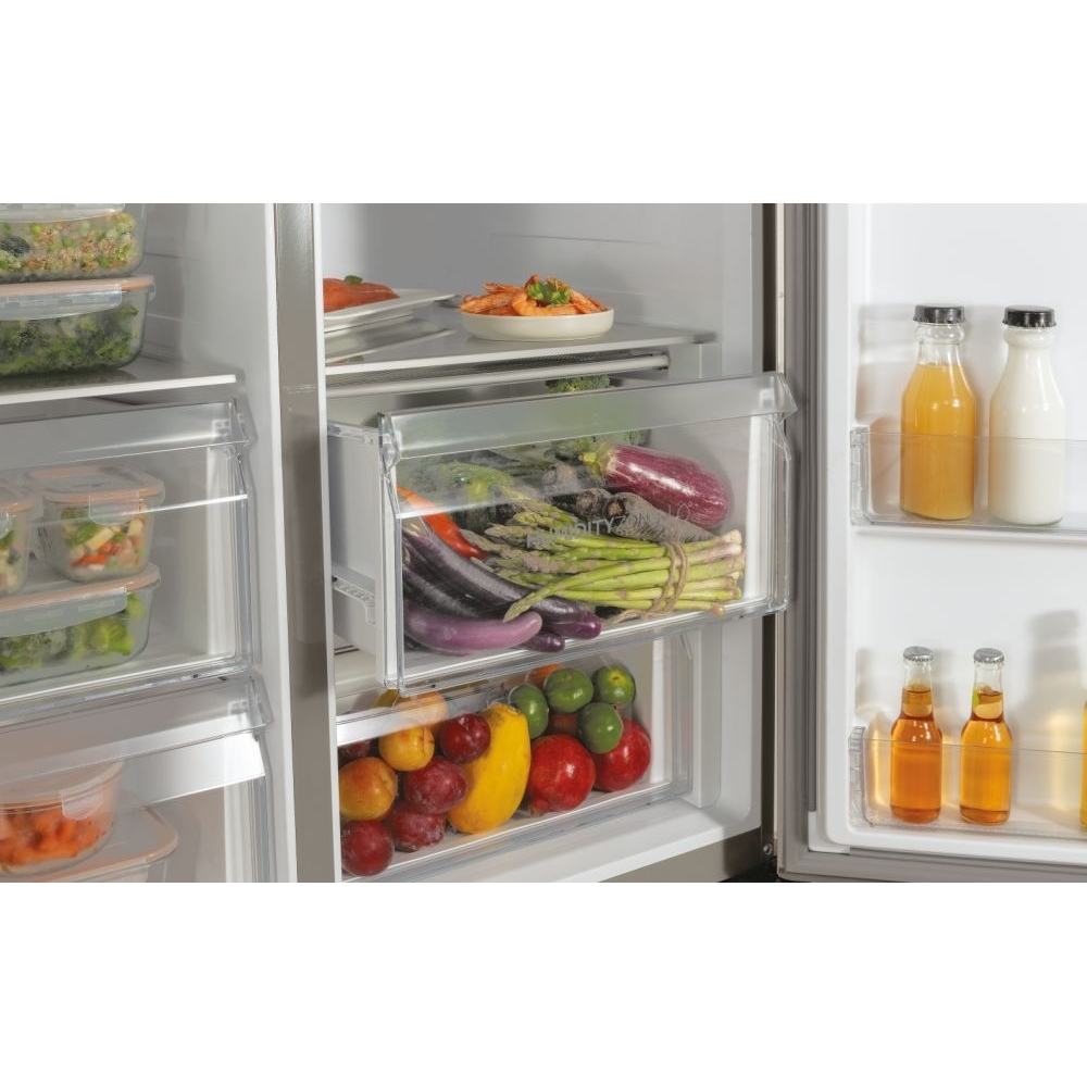 Haier HSW59F18DNMM American Fridge Freezer, Stainless Steel, D Rated,  Non-Plumbed