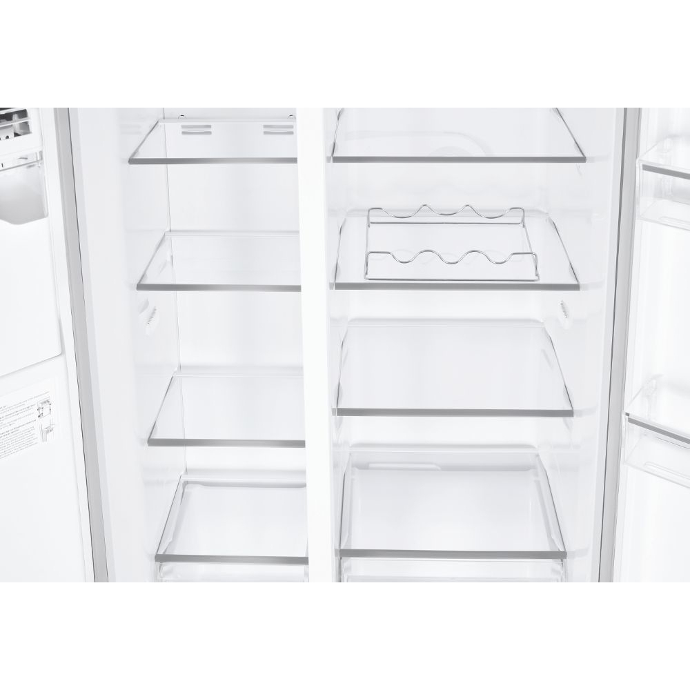 Hoover HOSR5918EIXK American Fridge Freezer, Stainless Steel, E Rated,  Plumbed