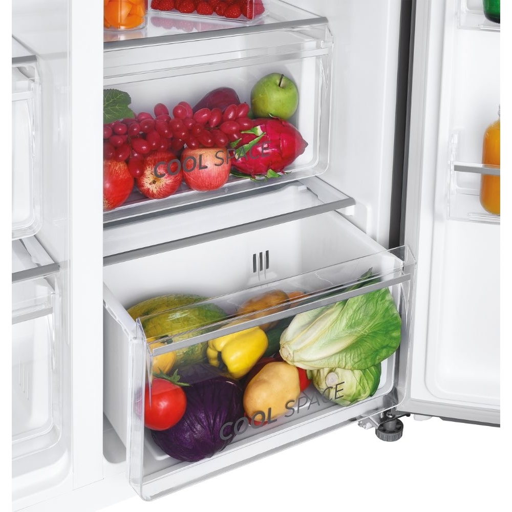 Hoover HOSR5918EIXK American Fridge Freezer, Stainless Steel, E Rated,  Plumbed