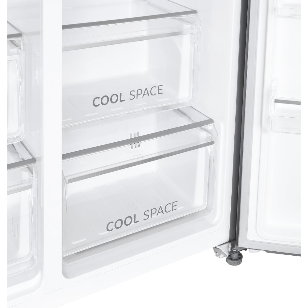 Hoover HOSR5918EIXK American Fridge Freezer, Stainless Steel, E Rated,  Plumbed