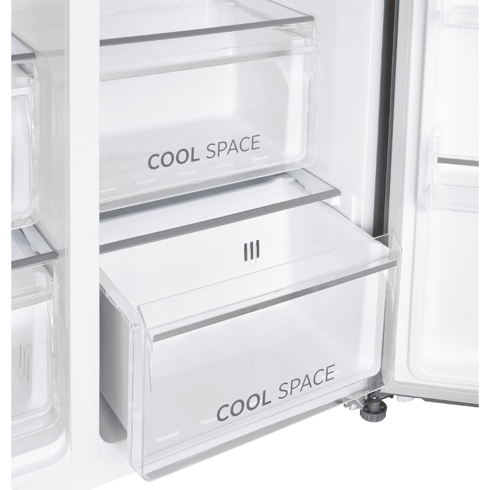 Hoover HOSR5918EIXK American Fridge Freezer, Stainless Steel, E Rated,  Plumbed