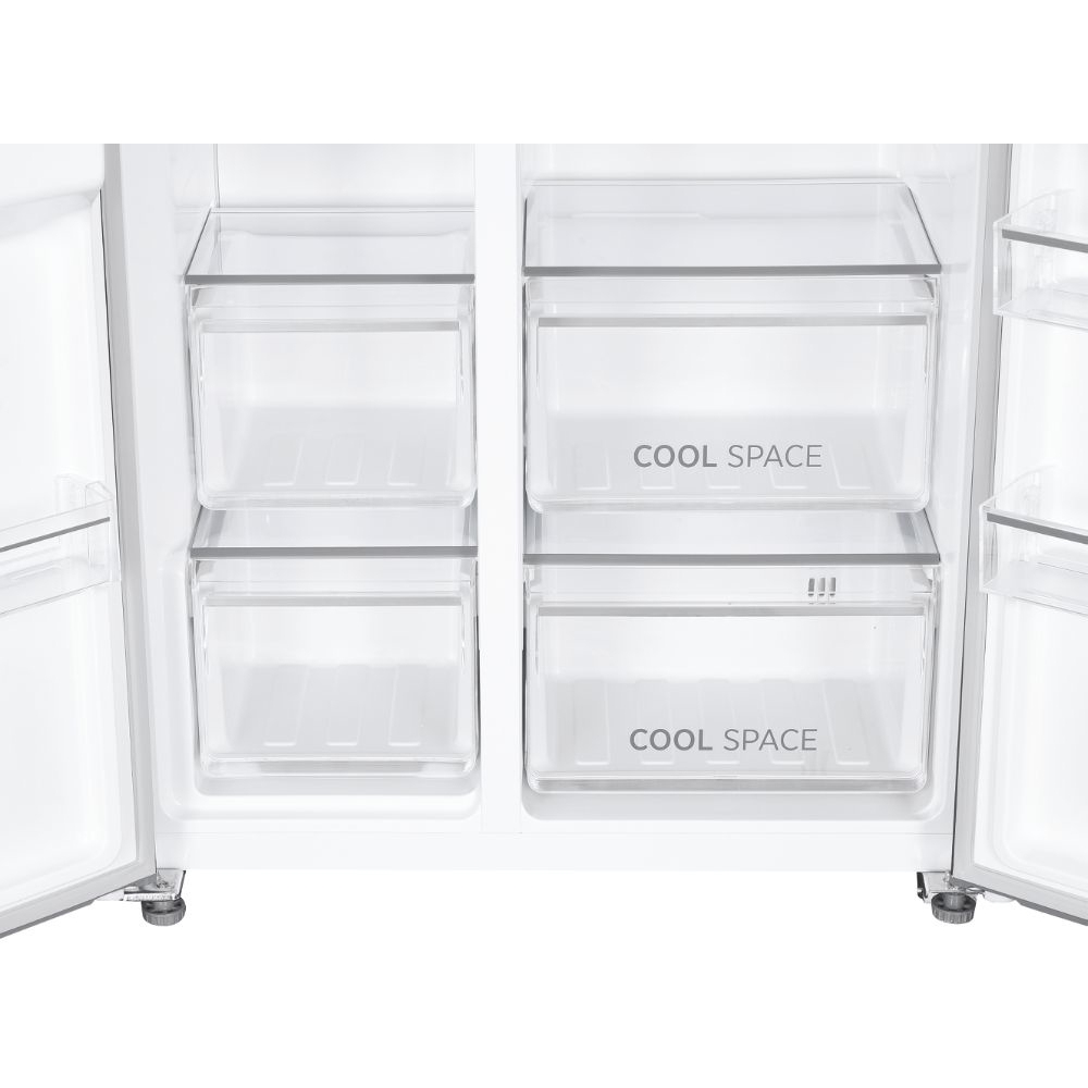 Hoover HOSR5918EIXK American Fridge Freezer, Stainless Steel, E Rated,  Plumbed