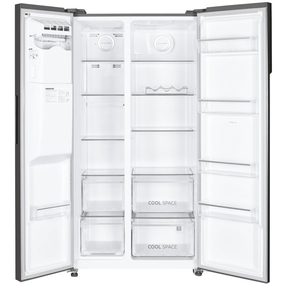 Hoover HOSR5918EIXK American Fridge Freezer, Stainless Steel, E Rated,  Plumbed