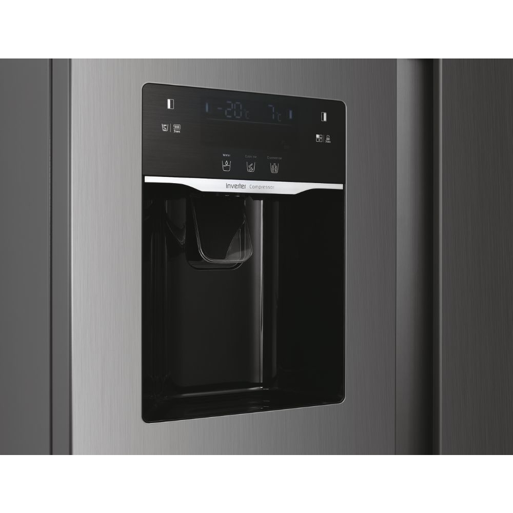 Hoover HOSR5918EIXK American Fridge Freezer, Stainless Steel, E Rated,  Plumbed