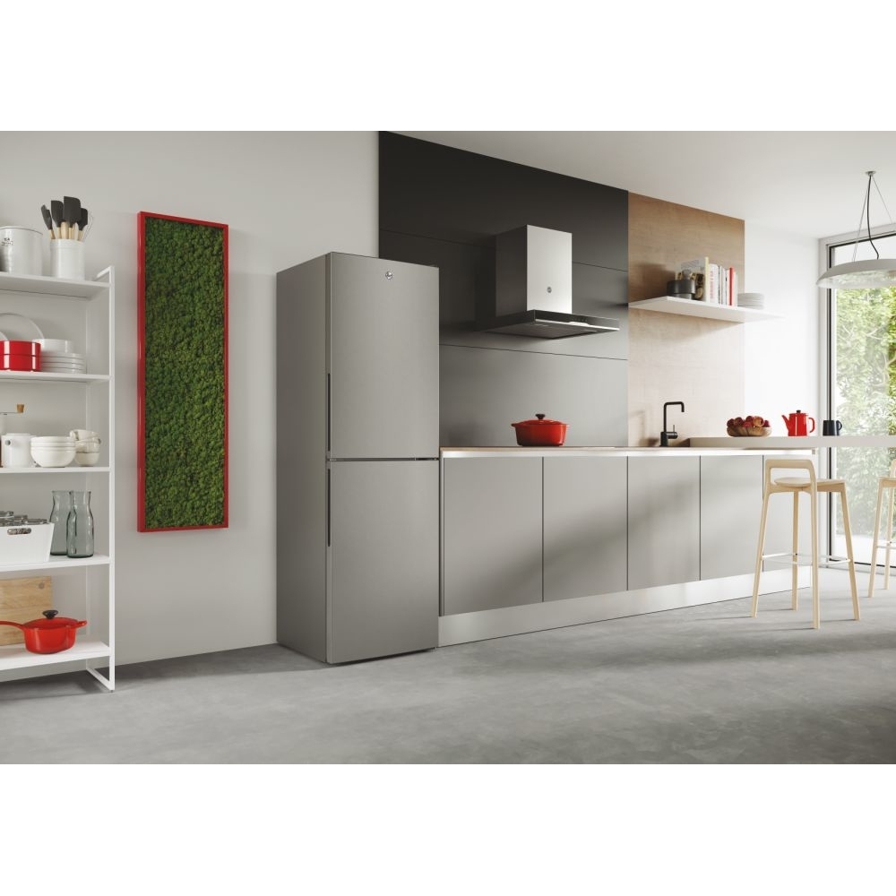 Hoover HVT3CLECKIHS-1 Low Frost Fridge Freezer, 50/50, Stainless Steel, E Rated