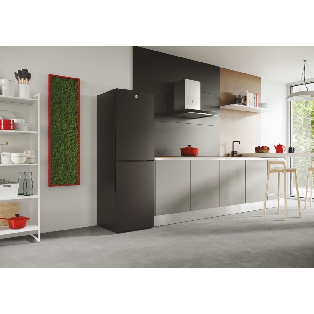 Hoover HVT3CLECKIHB-1 Low Frost Fridge Freezer, 50/50, Black, E Rated