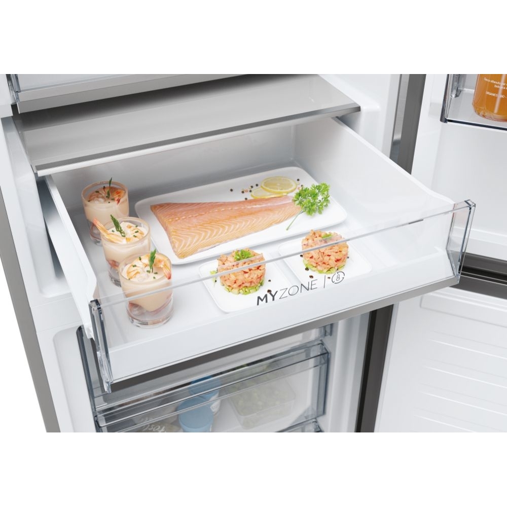 Haier HDPW5620DNPK No Frost Fridge Freezer, 70/30, Stainless Steel, D Rated