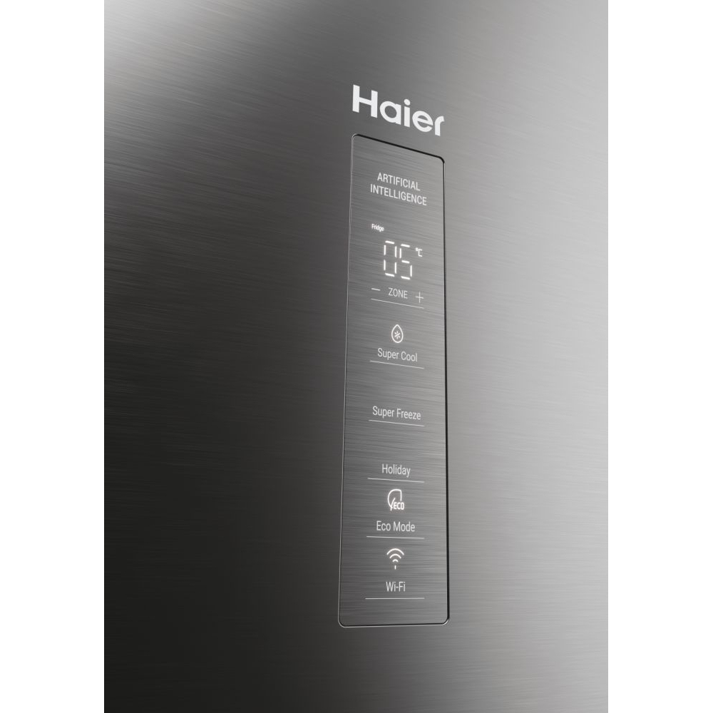 Haier HDPW5620DNPK No Frost Fridge Freezer, 70/30, Stainless Steel, D Rated