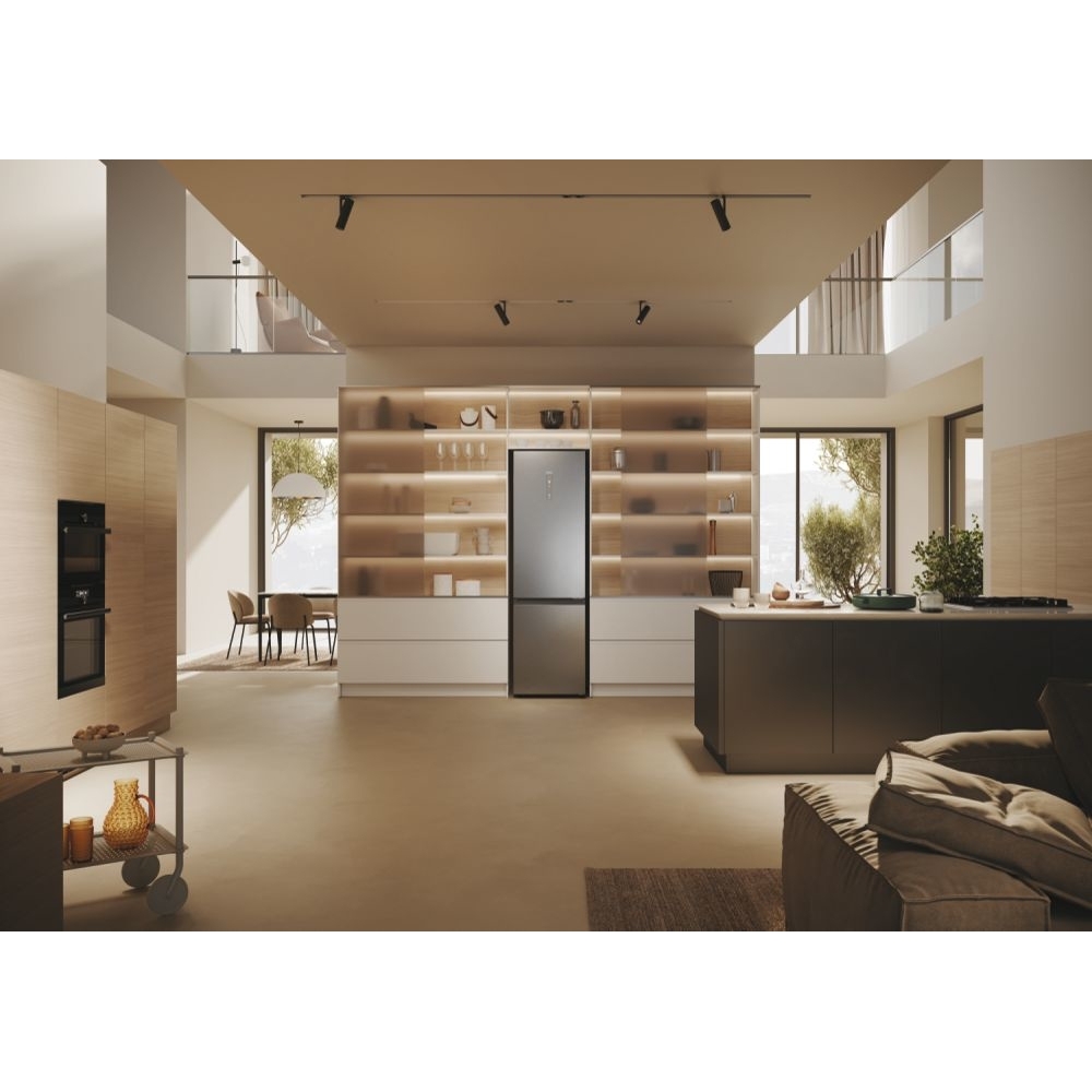 Haier HDPW5620DNPK No Frost Fridge Freezer, 70/30, Stainless Steel, D Rated