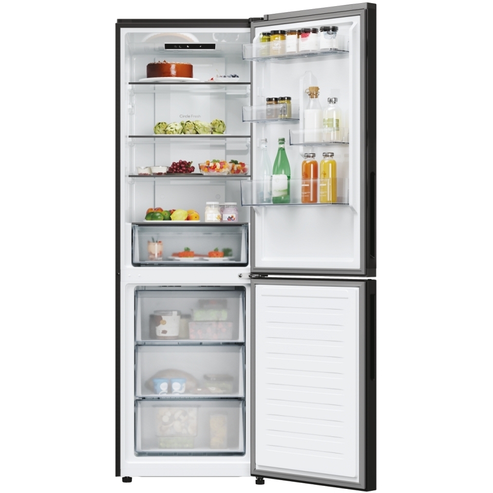 Hoover HONCQ2T618EBK Total No Frost Fridge Freezer, 60/40, Black, E Rated