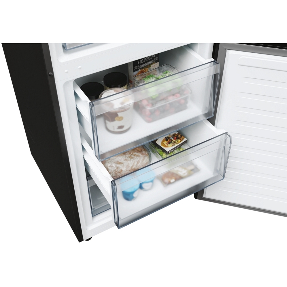 Hoover HONCQ2T618EBK Total No Frost Fridge Freezer, 60/40, Black, E Rated