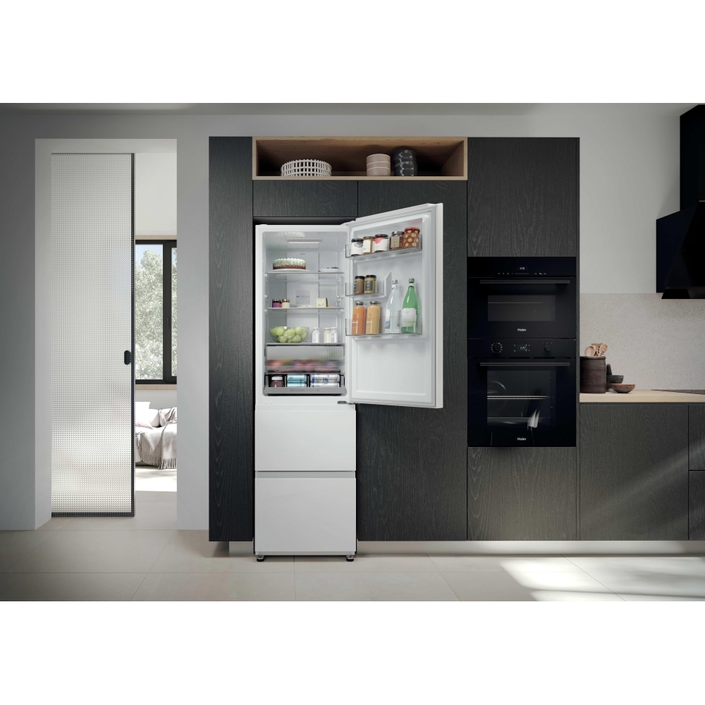 Haier HTR3518ENMWK Fridge Freezer, 60/40, White, E Rated