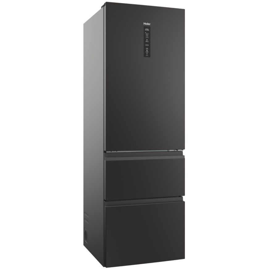 Haier HTW3618ENPB No Frost Fridge Freezer, 60/40, Black, E Rated