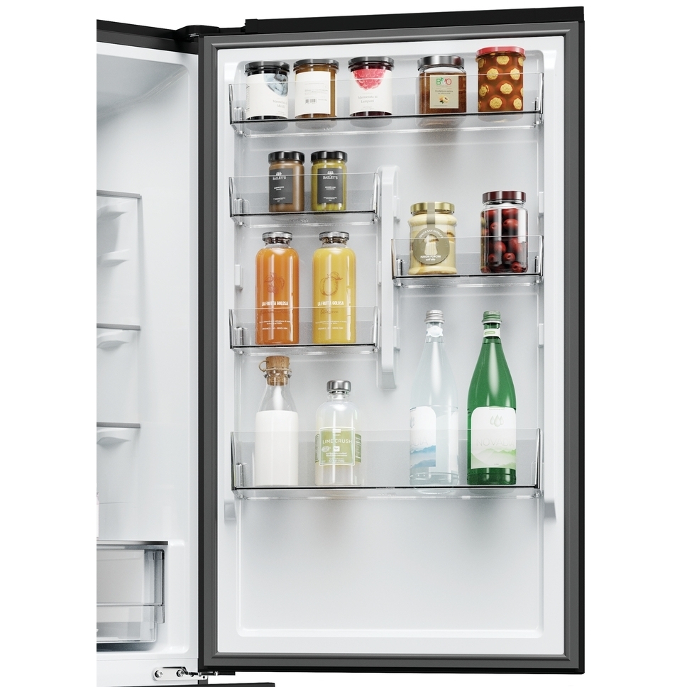 Haier HTW3618ENPB No Frost Fridge Freezer, 60/40, Black, E Rated