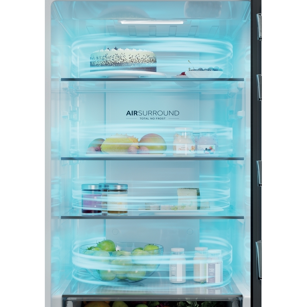 Haier HTW3618ENPB No Frost Fridge Freezer, 60/40, Black, E Rated